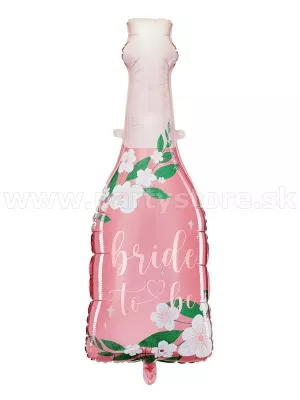 Balón - ŠAMPANSKÉ BRIDE TO BE - 109 x 50cm, ružovo biely
