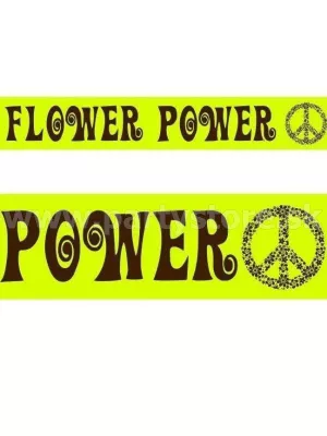 Páska vyznačovacia - HIPPIE FLOWER POWER - 600 x 7,5 cm, PVC