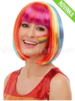 Parochňa - RAINBOW BOB - dúhová, krátka, dlhá 33 cm, dámska