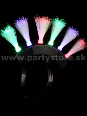 Čelenka svietiaca LED - PUNK ROCK MOHAWK  farebné optické vlákna