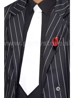 Viazanka kravata - WINDSOR SATIN ELASTIC - biela, široká, satén