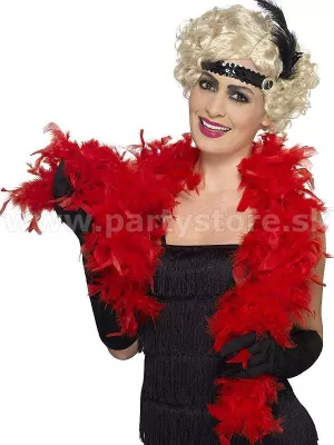 Boa - CHANDELLE - červené, 50 gram. 150 cm, originál perie