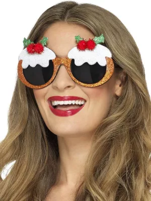 Okuliare - VIANOČNÝ PUDING - tmavé, trblietavý rám s polevou a cezmínou