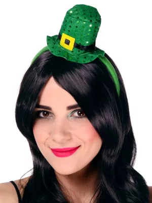 Cylinder mini - ÍRSKY ŠKRIATOK - zelený s čelenkou