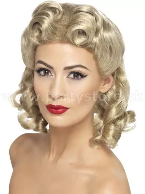 Parochňa - 40s SWEETHEART - blond krátka 37cm s kučerami dámska