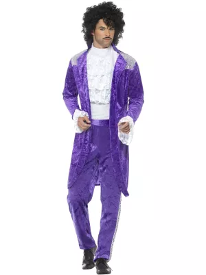 Kostým - 80s PURPLE RAIN - fialové sako, nohavice a falošná košeľa
