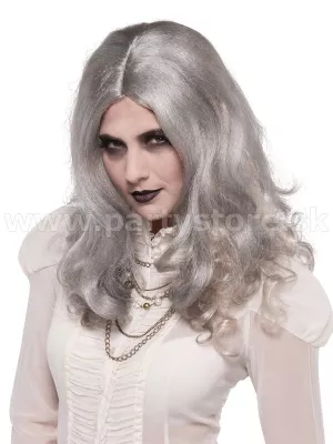 Parochňa - ZOMBIE MRTVA NEVESTA - sivá, dámska, dlhá 50 cm