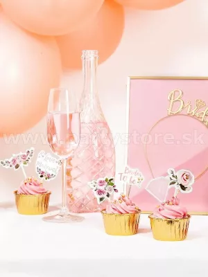Dekorácia ozdoba - BRIDE TO BE ROMANTIC FLOWER - bal. 6 ks