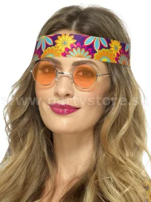 Okuliare - HIPPIE RETRO LENNON STYLE 60s - oranžové, kovový rám