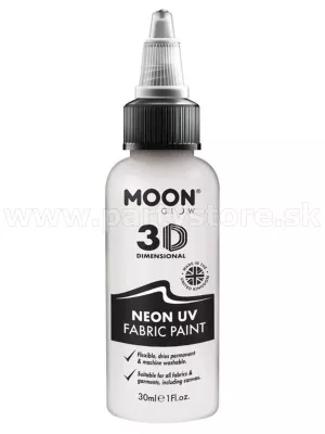 Farba na textil - NEON UV MOON - BIELA, svieti pri UV, 30 ml