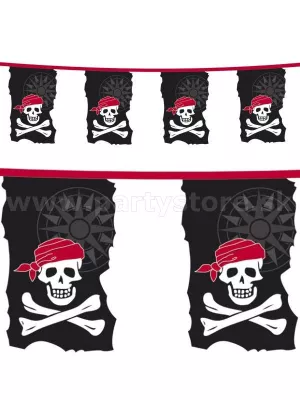 Girlanda vlajková - OSTROV LEBIEK - čierna, 10 metrov, fólia