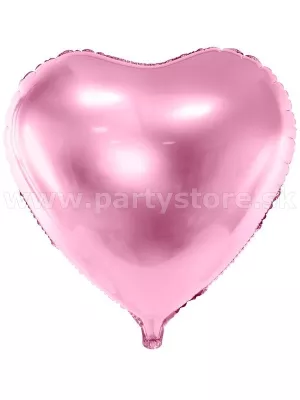 Balón - SRDCE - priemer 45 cm, svetlo ružová lesklá metalíza
