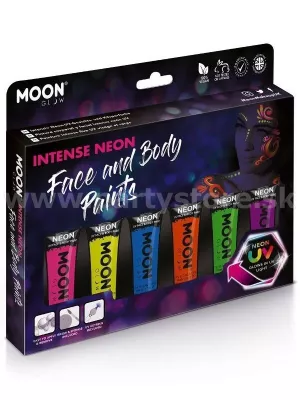 Farby na tvár a telo - MOON - INTENSE NEON - 6 UV farieb