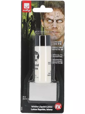 Latex tekutý - SMIFFYS MAKE - UP FX - biely, tuba 28 ml + kozmetická hubka