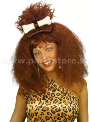 Parochňa - JASKYNNÁ ŽENA/MUŽ - hnedá s kosťou, dlhá 44cm, unisex