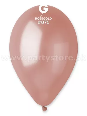 Balón metal 26 cm - RUŽOVO ZLATÝ - balenie 1 kus, latex