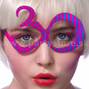 Okuliare narodeninové - 30 - tmavoružové, unisex, plast