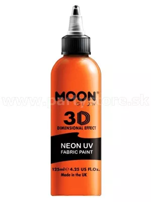 Farba na textil - NEON UV MOON - ORANŽOVÁ, svieti pri UV, 125 ml