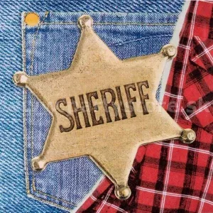 Obrúsky - WILD WEST - SHERIFF - 33 x 33 cm, bal. 12 ks, papier
