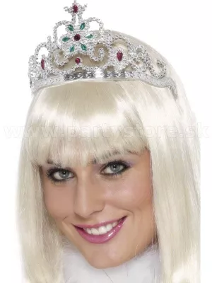 Čelenka - tiara - FLOWER DESIGN - strieborná