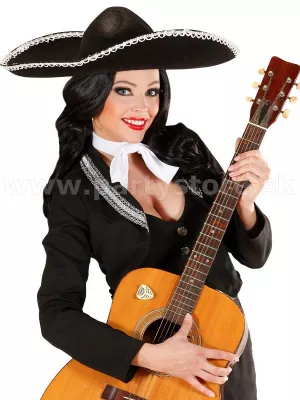 Klobúk - SOMBRERO MARIACHI - čierny, priemer 52 cm, klobúková plsť