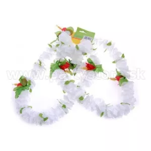 Havajská súprava 2 dielna - HAWAII DELUXE - biela, kvetinová