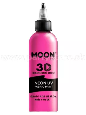 Farba na textil - NEON UV MOON - RUŽOVÁ, svieti pri UV, 125 ml