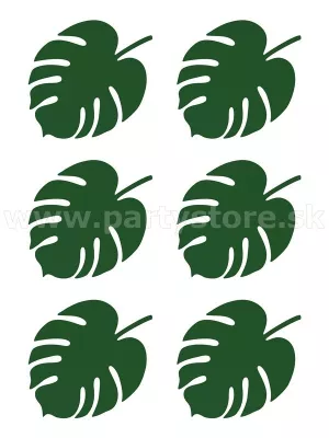 Vizitky - ALOHA - MONSTERA - tropický list, 14,5 x 11 cm, 6 ks
