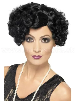 Parochňa - 20s FLIRTY FLAPPER - čierna, krátka a vlnitá, dámska