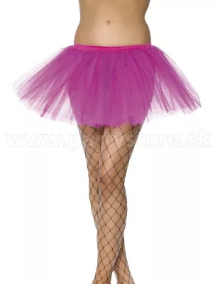 Suknička tylová - TUTU - ružová, mini, vrstvená