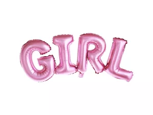 Balón - banner - GIRL - fólia, 67 x 29 cm, ružový