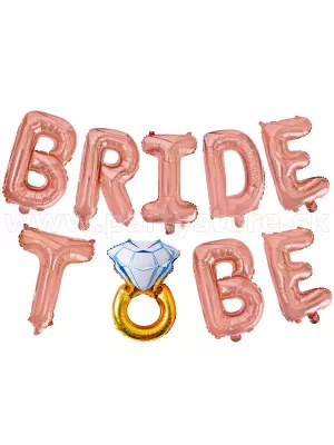 Balón fólia banner 45 x 350 cm - BRIDE TO BE s prsteňom