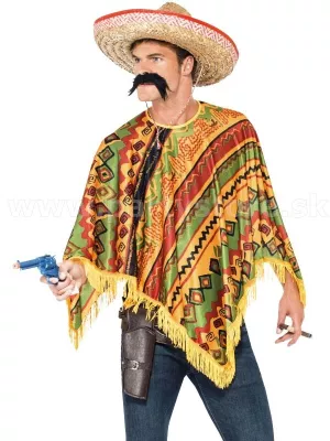 Mexico súprava 2 dielna - PARACAS TRADITIONAL PONCHO - pončo a fúzy