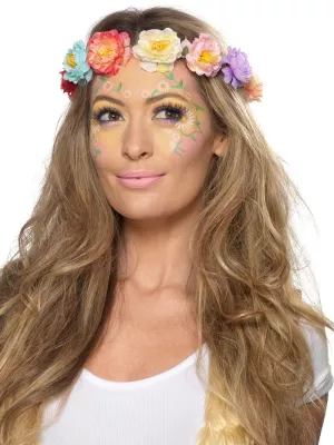 Make Up - HIPPIE - 4 farby, pastelka, 10 samolepiek, štetec, špo
