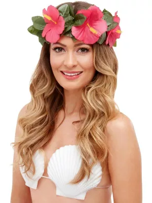 Havajská súprava 3 dielna - HAWAIIAN LUAU TIKI - ružovo zelený, kvetinový