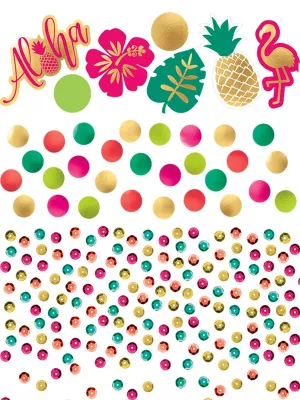 Konfety - ALOHA - mix papier + metal. fólia, obojstranné, 34 gramov