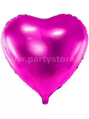 Balón - SRDCE - priemer 45 cm, tmavo ružová lesklá metalíza