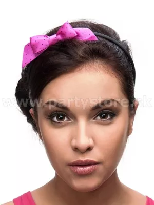 Čelenka - MINI MAŠĽA - ružová s čiernymi bodkami