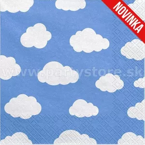 Obrúsky - BELASÁ OBLOHA S OBLÁČIKMI - 33 x 33 cm, bal. 20 ks, papier