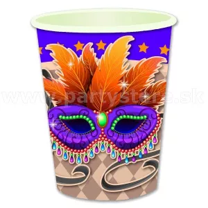 Poháre - KARNEVAL - 266 ml, 6 ks, papier