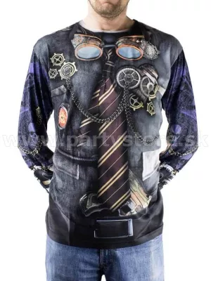 Tričko 3D - STEAMPUNK MAN - elastické s celoplošnou potlačou