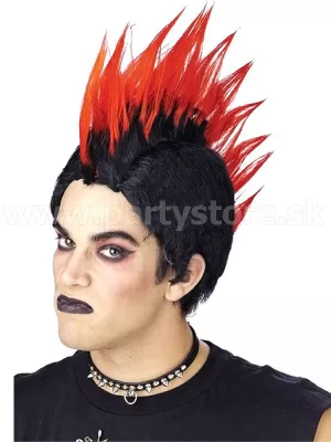 Parochňa - PUNK ROCKER MOHAWK - čierno červená, unisex