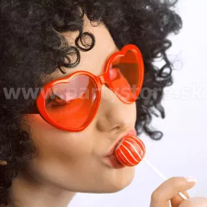 Okuliare - SRDCIA - červené, plastové