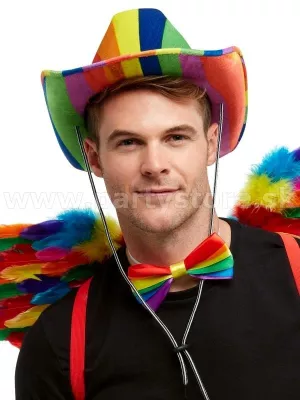 Klobúk - RAINBOW STETSON - dúhový, unisex