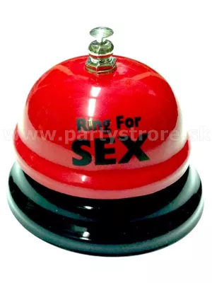 Zvonček recepčný - RING FOR SEX - červený, kovový
