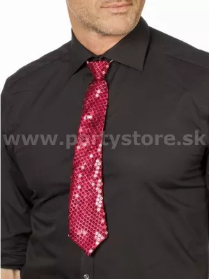 Viazanka kravata - RETRO CHIC - fuchsia, 33 cm, satén s flitrami