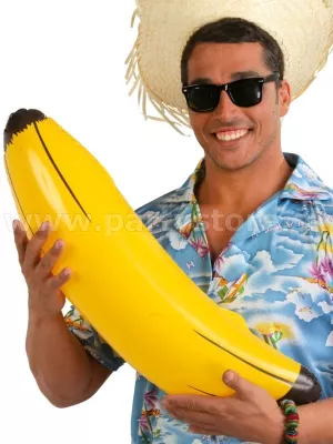 Banán nafukovací - MUSA BALBISIANA - žltý, dĺžka 73 cm