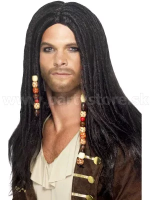 Parochňa - PIRÁT FRANÇOIS I´OLONNAIS - čierne dredy s korálkami