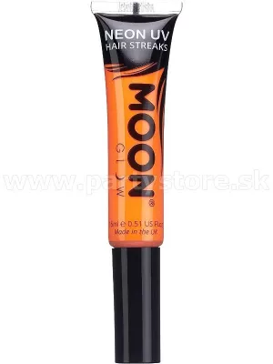 Špirála na vlasy - NEON UV MOON - ORANŽOVÁ, svieti pri UV, 15 ml