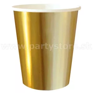 Poháre - METALLIC - 200 ml, zlaté, balenie 6 ks, papier